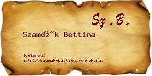 Szamák Bettina névjegykártya